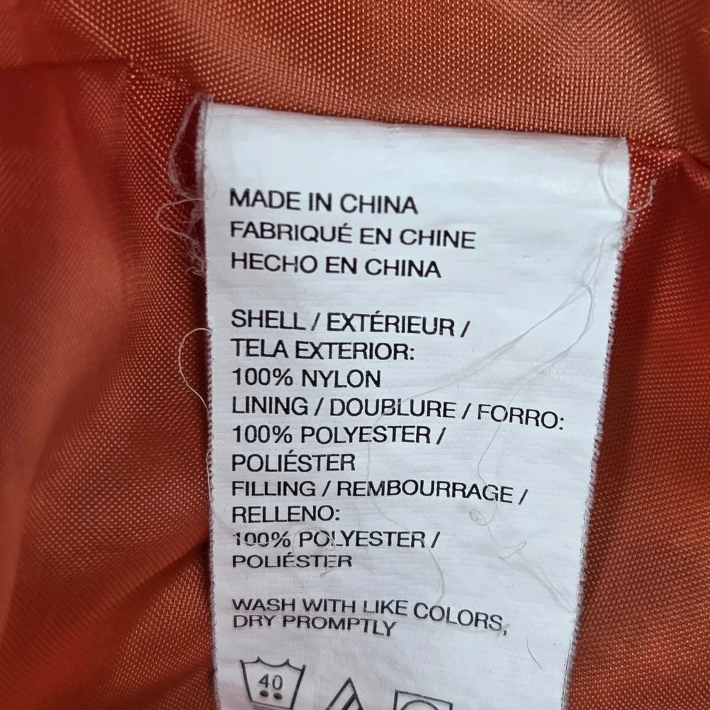 IZOD Mens Puffer Vest Olive Green Orange Lining Full Zip Quilted XL 261137